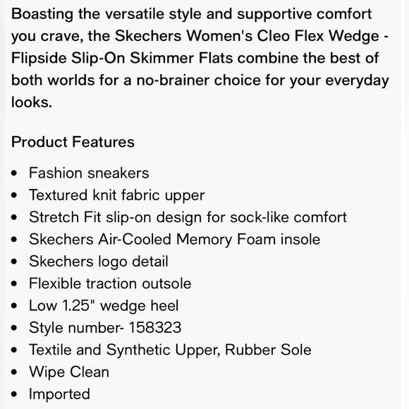 Skechers Cleo Flex Wedge Flipside Skimmer Slip On Knit Shoes Women’s 10 - Picture 11 of 11